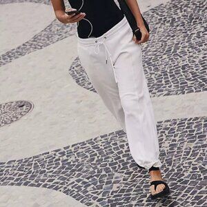 Free People Sprint To The Finish Pants Ivory FP Movement Smocked XL